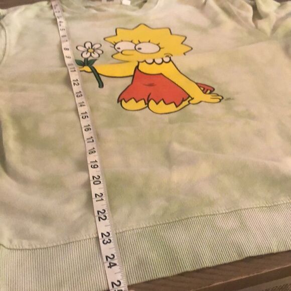 Lisa Simpson TieDye Crew Sweatshirt Flower 🌸 Power Comfy and Cool 😎 - Picture 7 of 17